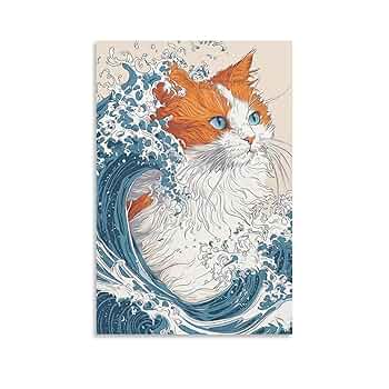 絵画 。壁掛け絵手描き【猫たちは銀河にかわいい星を入れている】 絵画 。壁掛け絵手描き【猫たちは銀河にかわいい星を入れている】